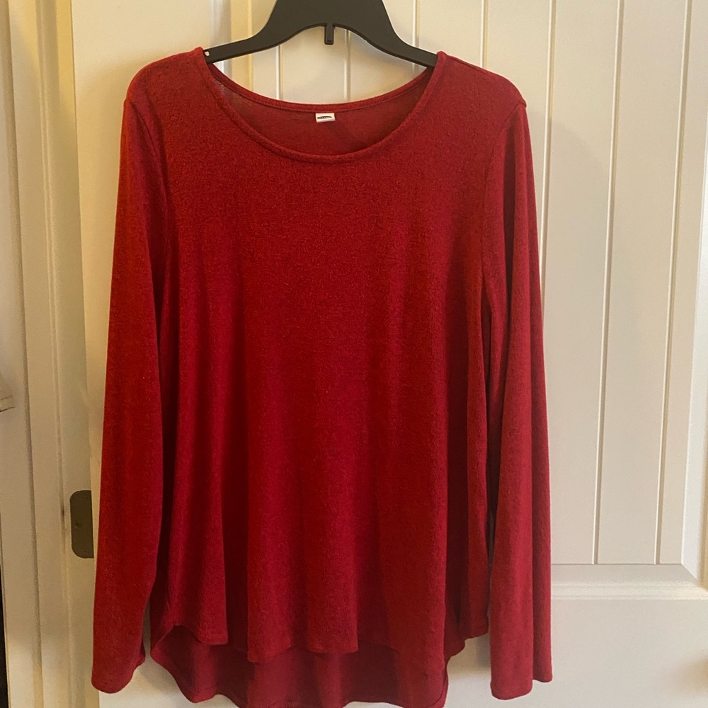 Deep red Old Navy sweater. So comfy!